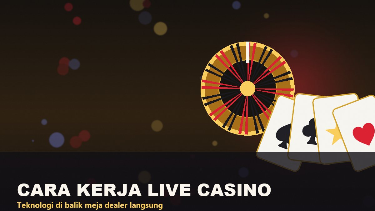 Ilustrasi meja live casino dengan dealer